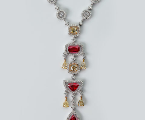 Ruby Fancy Yellow Diamond Necklace