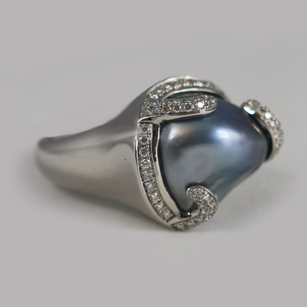 Tahitian Pearls & Diamond Ring